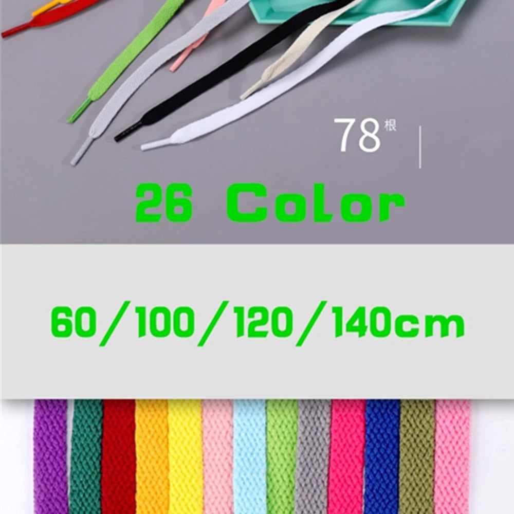 36 Colors 8mm Flat Thicken AF1  Kids  Shoelaces  Basketball Sneakers Sail  Shoe Laces  Shoe Accessories 60/100/120/140