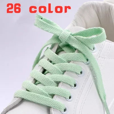 36 Colors 8mm Flat Thicken AF1  Kids  Shoelaces  Basketball Sneakers Sail  Shoe Laces  Shoe Accessories 60/100/120/140