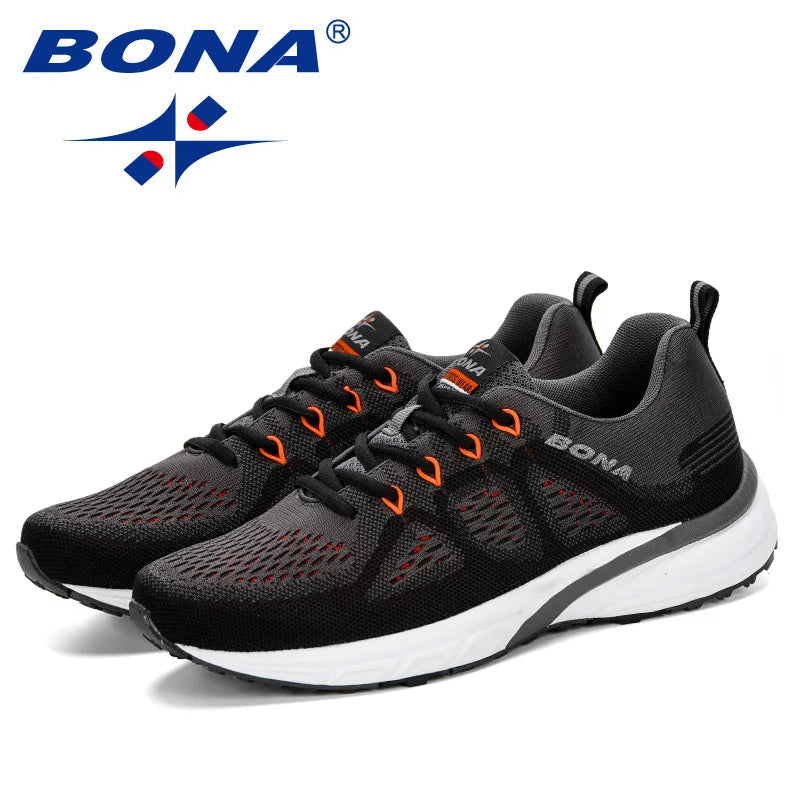 BONA Sneakers Men Shoes Sport Mesh Trainers Lightweight Baskets Femme Running Shoes  Outdoor Athletic Shoes Men