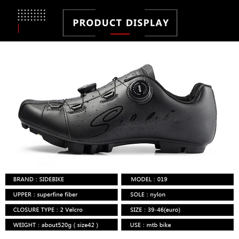 2023 new sidebike mtb shoes men mountain bike shoes cycling bicycle sneakers professional self-locking breathable 630g/pair