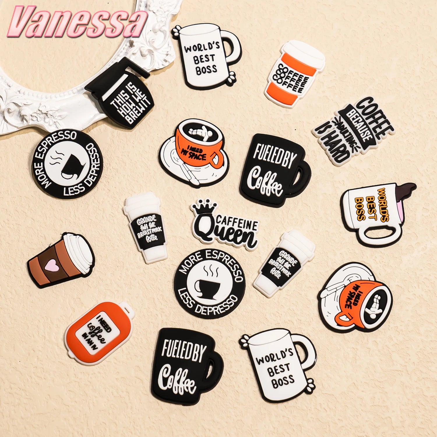 1pcs Croc Charms Coffee for Women Drinks Shoe Accessories for Sneakers Cute Shoe Charms for Croc Classic Clog Gift 2023 Hot Sale