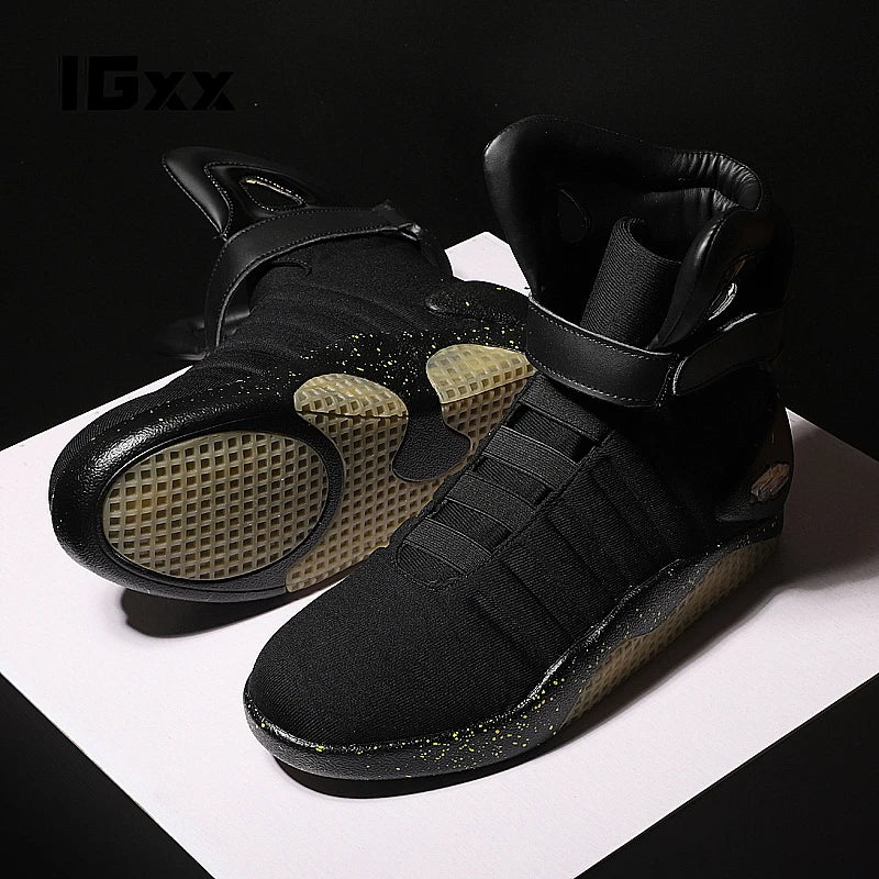 IGxx Sneakers LED Light Up shoes For Men LED Shoes USB Recharging Air Shoes Back To The Future Boots Shoes LED  mag shoes