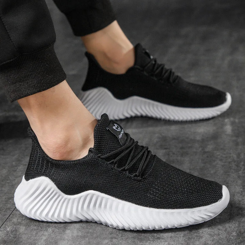 Men Shoes Lightweight Casual Shoes Non-slip Lace Up Platform Men Shoes Comfortable Breathable Mesh Sneakers Zapatillas Hombre