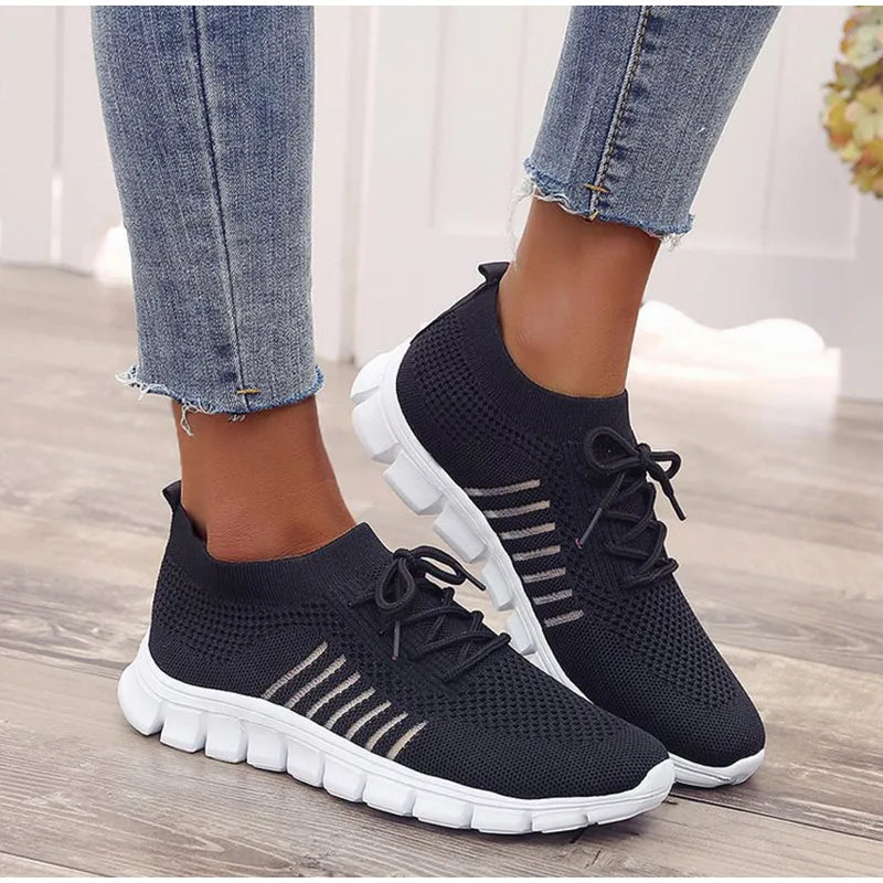 New Summer Sneakers Women Slip on Mesh Light Breathable Running Shoes Woman Walking Platform Comfortable Female Casual Shoes