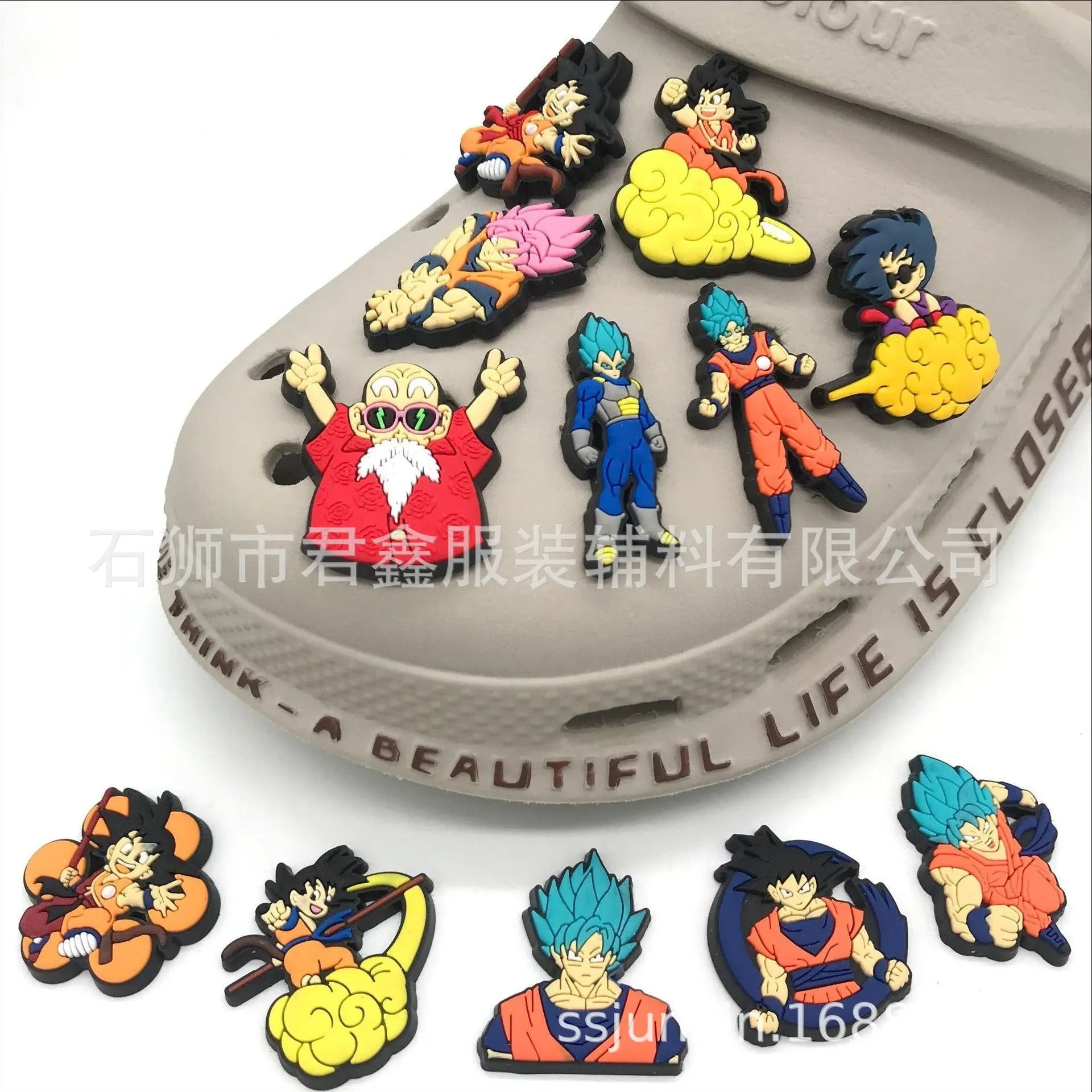 Single Sale 1pcs Dragon Ball Anime Characters Sneakers Accessories Shoe Buckle Croc Jibz PVC Decorations Kids X-mas Party Gifts