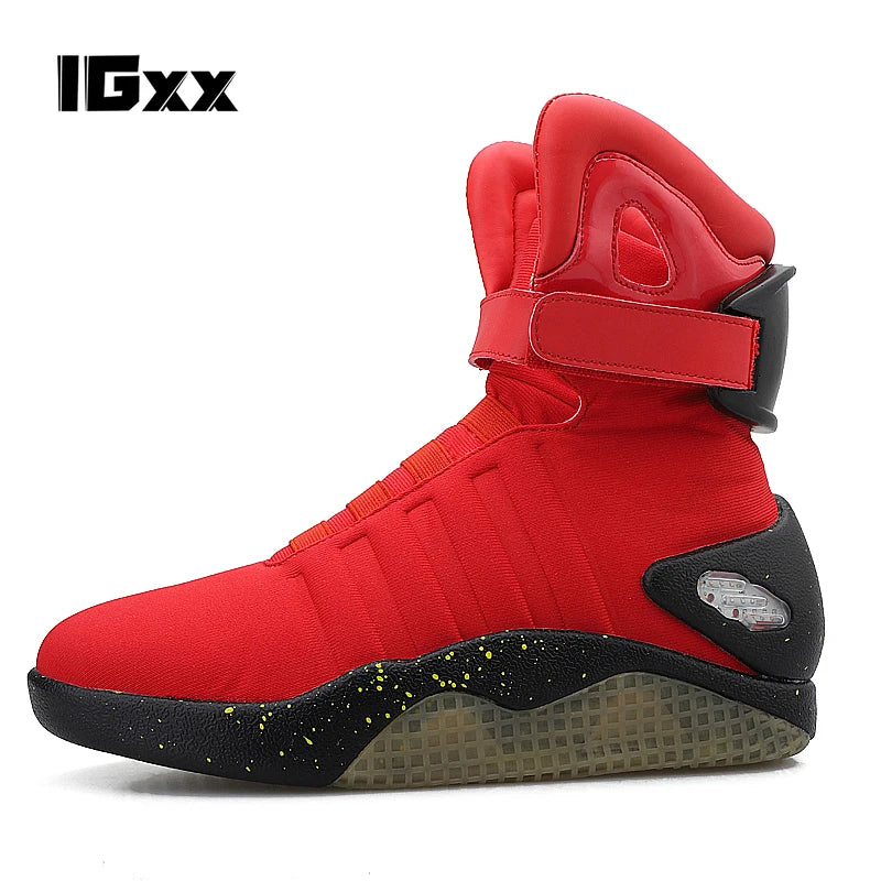 IGxx Sneakers LED Light Up shoes For Men LED Shoes USB Recharging Air Shoes Back To The Future Boots Shoes LED  mag shoes