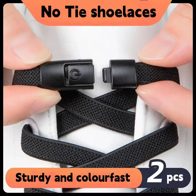 New Press Lock Shoelaces Without ties Gradient Flats Elastic Laces Sneakers Kids Adult No Tie Shoe laces for Shoes Accessories